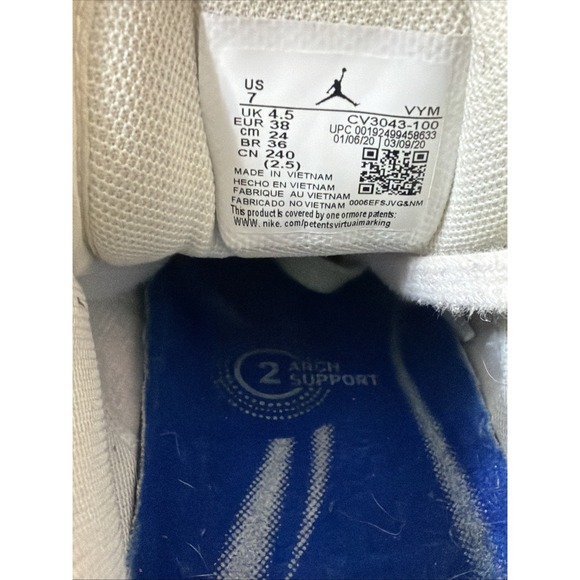 Nike Air Jordan 1 Low Paris Sneakers Shoes Women's Size 7 White Grey Athletic - Picture 10 of 16